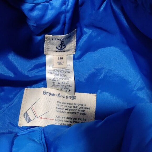 Lands'End Grow-A-LongsSquall Waterproof Insulated Iron Knee Snow Pants Kids 12H - Picture 6 of 9